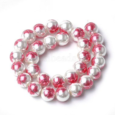 Printed & Spray Painted Imitation Pearl Glass Beads(X-GLAA-S047-06C-01)-2