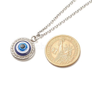 Stainless Steel Evil Eye Pendant Necklace for Women(NJEW-JN03893)-6