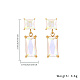 Cubic Zirconia Rectangle Dangle Stud Earrings(CU4827-2)-1