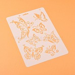 Plastic Reusable Drawing Painting Stencils Templates, for DIY Scrapbook Wall Fabric Floor Furniture, Rectangle, White, 262x174x0.4mm(DIY-F018-B08)