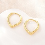 Brass Huggie Hoop Earrings for Unisex, Rack Plating  Long-Lasting Plated, Lead Free & Cadmium Free, Teardrop, Golden, 15.5x14x3mm(EJEW-K249-12G)