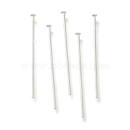 Brass Flat Head Pins, Lead Free & Cadmium Free, 925 Sterling Silver Plated, 25.5x0.8mm, Head: 2mm(KK-H502-01D-S)