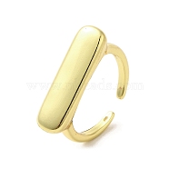 Rack Plating Brass Finger Ring, Cuff Ring, Long-Lasting Plated, Cadmium Free & Lead Free, Rectangle, Real 18K Gold Plated, US Size 7(17.3mm)(RJEW-C072-05G)