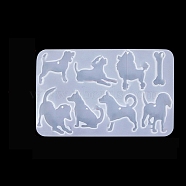 Food Grade DIY Silhouette Silicone Pendant Molds, Decoration Making, Resin Casting Molds, For UV Resin, Epoxy Resin Jewelry Making, White, Dog, 87x143x4.5mm(PW-WG67325-05)