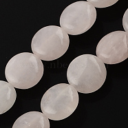 Natural Rose Quartz Bead Strands, Flat Round, 14x6mm, Hole: 1mm, about 28pcs/strand, 15.3 inch(G-S110-14mm-27)