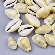 Natural Cowrie Shell Beads, No Hole/Undrilled, Light Khaki, 12.5~19x8~12x6~9mm(X-SSHEL-N034-C-26)