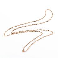 304 Stainless Steel Cable Chain Necklaces, with Lobster Claw Clasps, Golden, 29.53 inch(75cm), 2.5mm(NJEW-P147-07G)