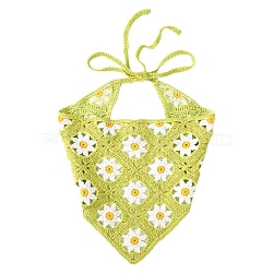 Triangle Scarf Crochet Knitting Headband, Wrap Turban Headband For Women, Green Yellow, 540mm(PW-WG55268-14)