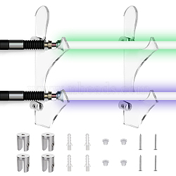 2-Tier Acrylic Sword Holder Stands, with Iron & Alloy Findings, Clear, 9x20cm(ODIS-WH0086-122)