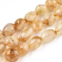 Natural Brazilian Citrine Beads Strands, Tumbled Stone, Nuggets, 10~14x8~9x4~8mm, Hole: 1mm, about 30pcs/strand, 15.5 inch(G-T108-01A)