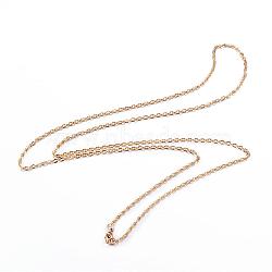 304 Stainless Steel Cable Chain Necklaces, with Lobster Claw Clasps, Golden, 29.53 inch(75cm), 2.5mm(NJEW-P147-07G)