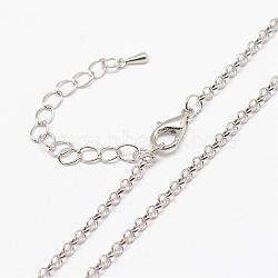 Iron Cable Chain Necklace Making, with Lobster Claw Clasps, Platinum, 27.95 inch~31.49 inch, 2.5mm(NJEW-L438-01P)