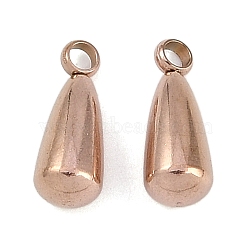 Ion Plating(IP) 304 Stainless Steel Pendants, Teardrop Charm, Rose Gold, 13x5mm, Hole: 2mm(STAS-K252-03RG)