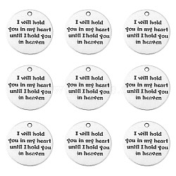 Tibetan Style Alloy Pendants, Quote Pendants, Flat Round with Word, Saying Charms, Lead Free, Antique Silver, 25x1.5mm, Hole: 2mm(TIBE-CJ0001-03-LF)