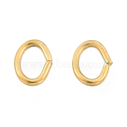 304 Stainless Steel Jump Rings, Open Jump Rings, Oval, Golden, 7x5x1mm, 18 Gauge, Inner Diameter: 3x5mm(X-STAS-N092-172A-01G)