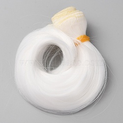 High Temperature Fiber Short Curly Hair Doll Wig Hair, for DIY Girls BJD Makings Accessories, White, 140x895x0.9mm(DIY-WH0502-93E)