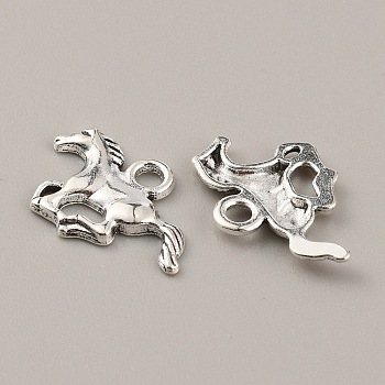 Tibetan Style Alloy Pendants, Horse Charms, Antique Silver, 14x21x2mm, Hole: 2.5mm