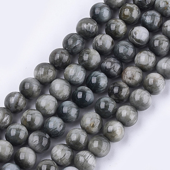 Natural Hawk's Eye Beads Strands, Eagle Eye Stone, Grade AB+, Round, 10mm, Hole: 1mm, about 38~39pcs/strand, 15.3 inch