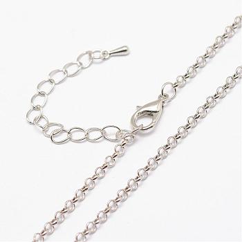 Iron Cable Chain Necklace Making, with Lobster Claw Clasps, Platinum, 27.95 inch~31.49 inch, 2.5mm