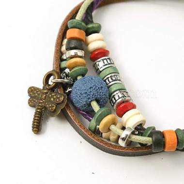Gifts for Men Valentines Day Lava Rock Beads Bracelets(BJEW-D264-M)-3