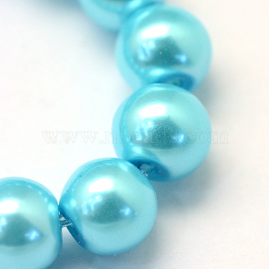 Baking Painted Pearlized Glass Pearl Round Bead Strands(HY-Q330-8mm-48)-3