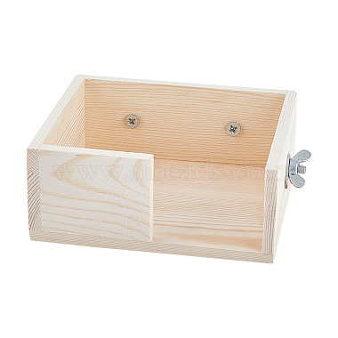 plateforme carrée en bois naturel inachevé pour hamster(HJEW-WH0009-01)-2