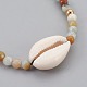 Bracelets de perles tressées en amazonite de fleurs naturelles(BJEW-JB04079-01)-2