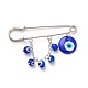 Handmade Lampwork Evil Eye Charms Lapel Pin(JEWB-BR00079)-1