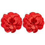 Cloth Sewing Ornaments, Flower, Red, 190x55mm(AJEW-WH0270-697B)