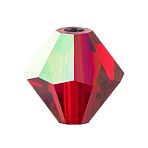 Preciosa&reg Crystal Beads, Czech Crystal, Bicone(451 69 302 Rondelle), 90090 200 Siam AB, 4mm, Hole: 0.8mm(X-PRC-BA4-90090-200)