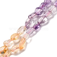 Natural Prehnite & Rose Quartz & Amethyst & Citrine Beads Strands, Nuggets, Tumbled Stone, 5~14x4~10x4~8mm, Hole: 0.8~1mm, about 45~59pcs/strand, 15.75~16.34 inch(40~41.5cm)(G-L610-B14-01)