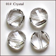 Imitation Austrian Crystal Beads, Grade AAA, Faceted, Flat Round, Clear, 6x3.5mm, Hole: 0.7~0.9mm(SWAR-F057-6mm-01)
