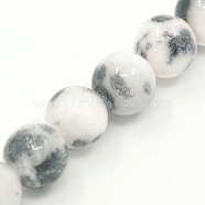 Natural Persian Jade Beads Strands, Dyed, Round, Gray, 10mm, Hole: 1mm, about 38pcs/strand, 16 inch(X-G-D434-10mm-10)
