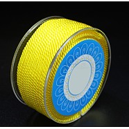 Round Nylon Cords, Milan Cords/Twisted Cords, Yellow, 2.5mm, about 10.93 yards(10m)/roll(OCOR-E022-B-14)