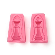 Food Grade Silicone Molds, Fondant Molds, For DIY Cake Decoration, Chocolate, Candy, UV Resin & Epoxy Resin Jewelry Making, Chess Piece, Pink, 71x43x16mm, Inner Diameter: 67.5x7~32mm(DIY-E021-50)
