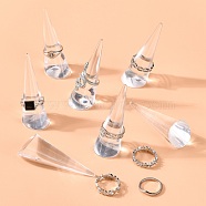 Plastic Ring Display, Cone, Clear, 23~25x60~69mm(RDIS-R028-06)