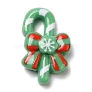 Christmas Theme Opaque Resin Cabochons, for Jewelry Making, Candy Cane, 28.5x18x7.5mm(CRES-M022-02C)