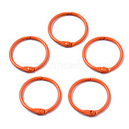 Spray Painted Iron Split Key Rings, Ring, Dark Orange, 30x4mm(IFIN-T017-01I)