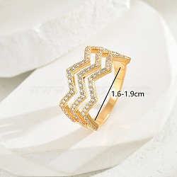 Exquisite minimalist copper inlaid zircon fashion versatile ring ladies party gift.(FB4017-3)