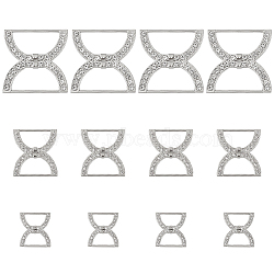 WADORN 12Pcs 3 Styles Alloy Rhinestone Underwear Strap Adjustment Buckles, Bra Slider Hoop, Double D Shape, Platinum, 27~49.5x24~50x3~3.8mm, Hole: 8.5~36x15.8~16.5mm, 4pcs/style(FIND-WR0010-52)