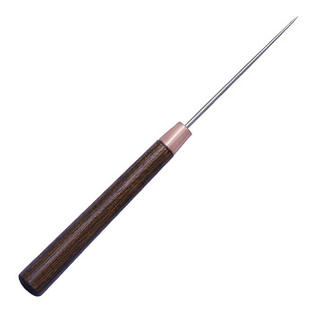 Awl Pricker Sewing Tool, Hole Maker Tool, with Wood Handle, for Punch Sewing Stitching Leather Craft, Coconut Brown, 16.5cm