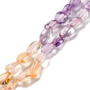 Natural Prehnite & Rose Quartz & Amethyst & Citrine Beads Strands, Nuggets, Tumbled Stone, 5~14x4~10x4~8mm, Hole: 0.8~1mm, about 45~59pcs/strand, 15.75~16.34 inch(40~41.5cm)