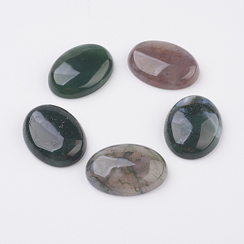 Natural Indian Agate Flat Back Cabochons, Oval, 25x18x7~7.5mm