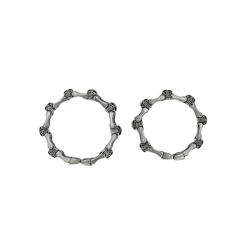 Stainless Steel Skull Link Chain Bracelet for Men, Stainless Steel Color, 8-5/8 inch(22cm)