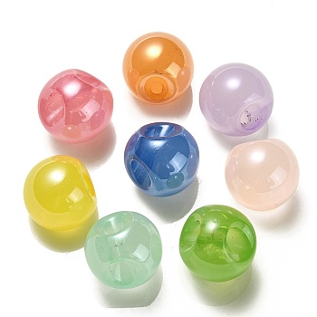 Opaque Acrylic Beads, Round, Top Drilled, Mixed Color, 19x19x19mm, Hole: 3mm