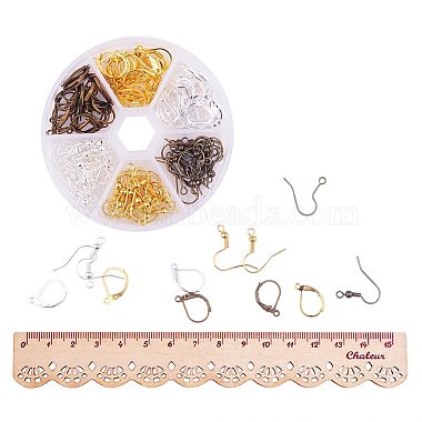 Multicolor Brass 15mm Leverback Earring Findings and 19mm Earring Hooks Sets for Jewelry Making(KK-PH0015-06)-3