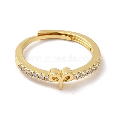 Rack Plating Brass Clear Cubic Zirconia Constellation Adjustable Rings for Women(RJEW-S407-08G-06)-2