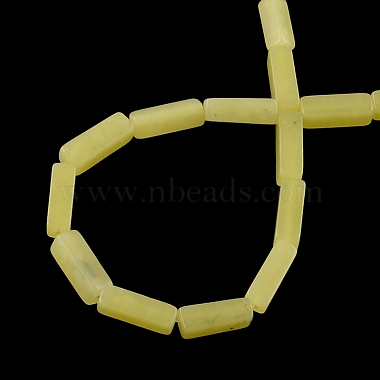 Cuboid Natural Olive Jade Gemstone Bead Strands(G-R299-12)-2