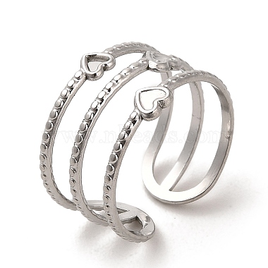 304 anillo de puño abierto de acero inoxidable para mujer(RJEW-Z015-07P)-3
