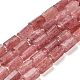 perles fraise naturelle de quartz brins(G-G068-A15-01)-1